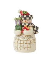 Jim Shore Mini Snowman With checkered Hat