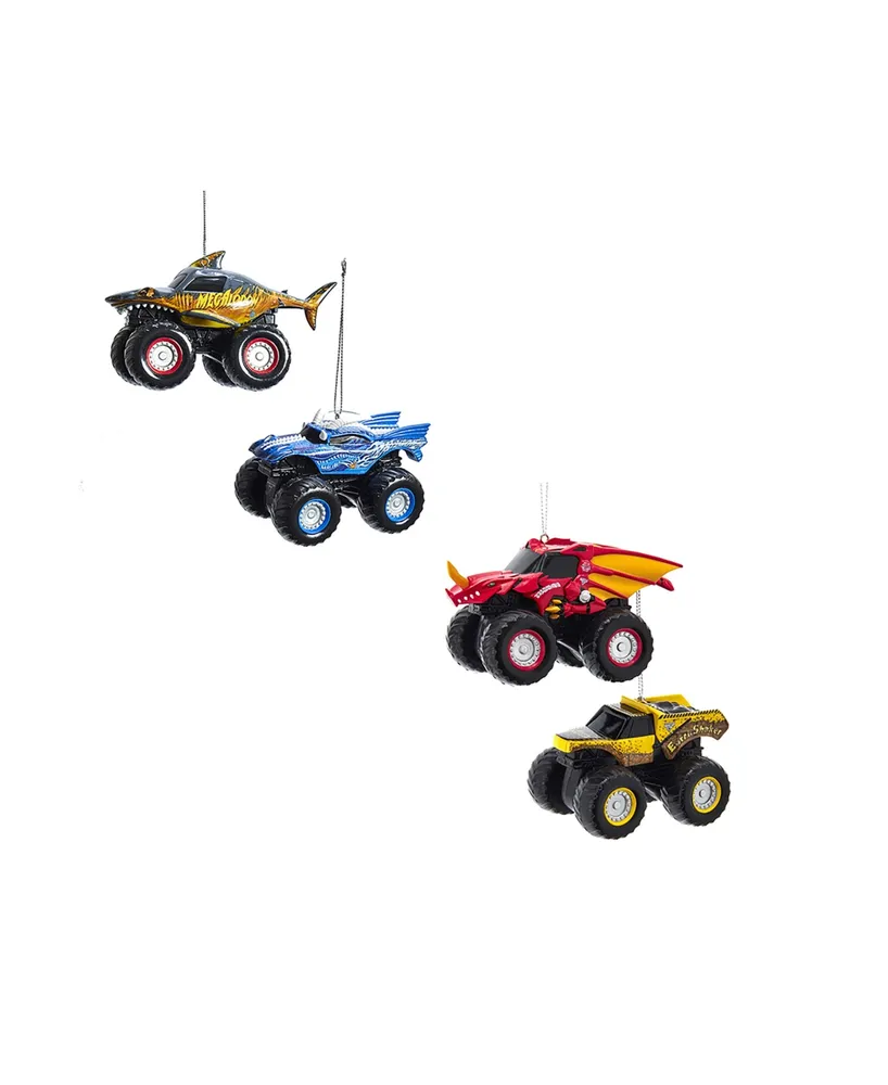 Kurt Adler 2.25" Monster Jam 4 Piece Ornament Set