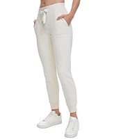 Dkny Sport Women's Logo-Drawstring Fleece Jogger Sweatpants