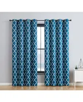 Hlc.me Lattice Print Drape Blackout Curtains Pattern - Weather Insulated Curtains