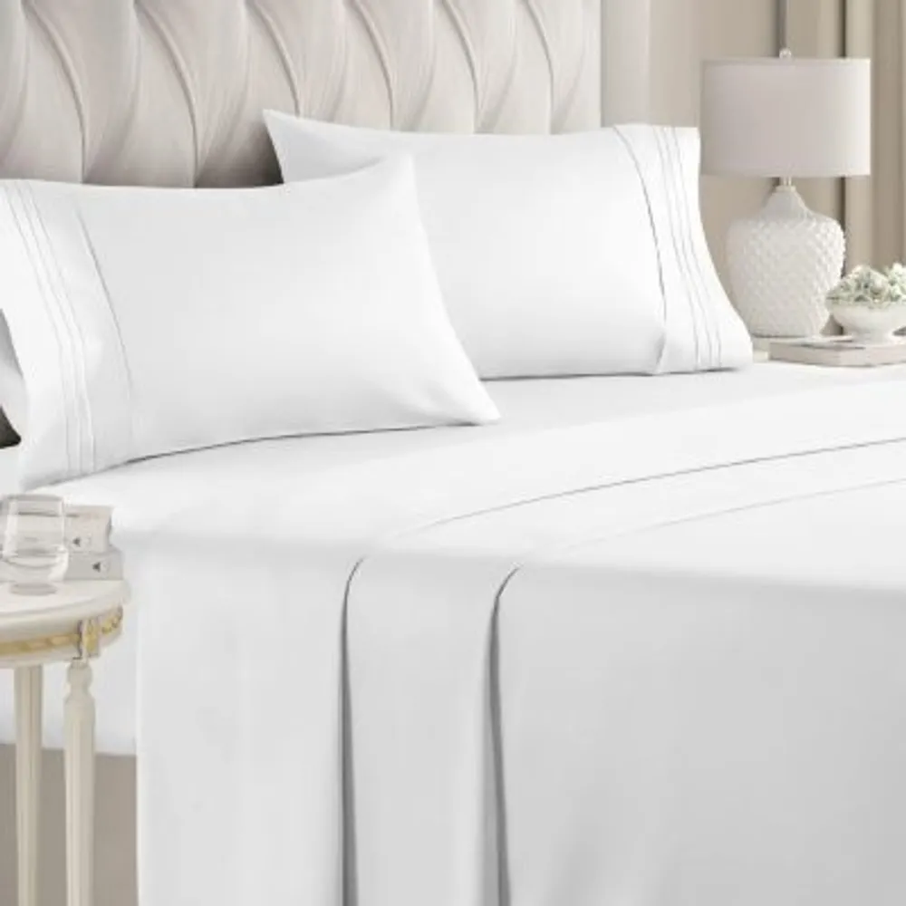 Nautica Solid Cotton Rich Blend 180-Thread Count Fitted Sheet