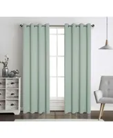 Kate Aurora Hotel Living 2 Pack 100% Blackout Grommet Top Sage Green Curtain Panels - 50 in. W x in. L
