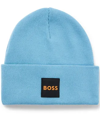 Boss by Hugo Boss Men's Double-Layer Patch Beanie Hat
