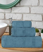 Superior Roma Ribbed Turkish Cotton Quick-Dry Solid Assorted Highly Absorbent Towel Piece Set