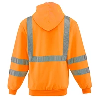 RefrigiWear Men's HiVis Hooded Sweatshirt - High-Visibility, Insulated Work Hoodie, Reflective, Warm, Durable, Cold-Weather Safety Gear