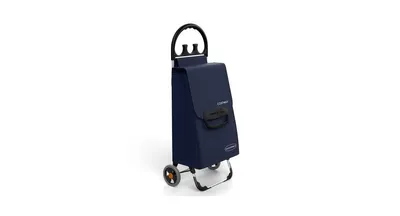 Slickblue 2-in-1 Portable Shopping Cart with Removable Bag and Cozy Handle