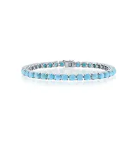 Sterling Silver 5mm Larimar Tennis Bracelet