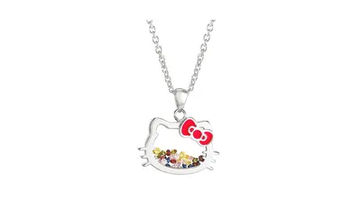 Hello Kitty Silver Plated Shaker Pendant Necklace, 18''