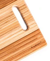 Bamboo 3 Piece Two-Tone Board with Handle and Aaron Probyn Cheese Knives Set