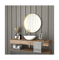 Merrick Lane Monaco Accent Wall Mirror With Metal Frame For Bathroom, Vanity, Entryway, Dining Room, & Living Room