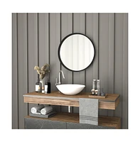 Merrick Lane Monaco Accent Wall Mirror With Metal Frame For Bathroom, Vanity, Entryway, Dining Room