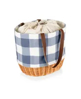 Picnic Time Coronado Canvas and Willow Basket Tote Bag