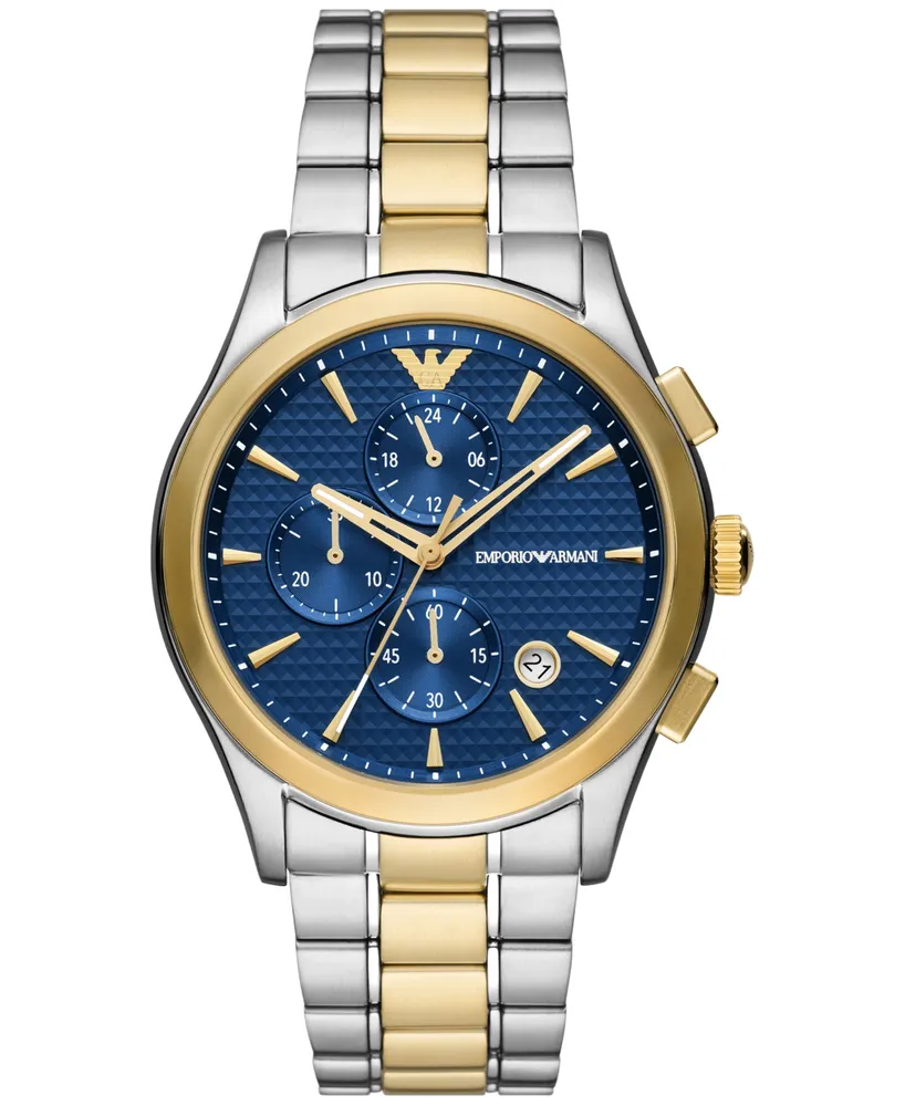 Emporio Armani Men's Chronograph Paolo Two-Tone Stainless Steel Bracelet Watch 42mm - Two