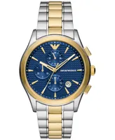 Emporio Armani Men's Chronograph Paolo Two-Tone Stainless Steel Bracelet Watch 42mm - Two