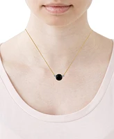 Onyx & Diamond Accent 16" Pendant Necklace in 14k Gold