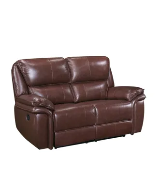 White Label Colin 66" Leather Match Lay Flat Double Reclining Love Seat