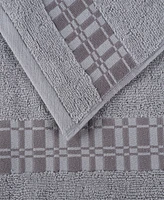 Superior Larissa Geometric Embroidered Jacquard Border Cotton -Pc. Bath Towel Set