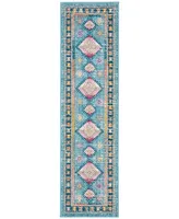 Safavieh Madison MAD305 Light Blue and Fuchsia 2'2" x 8' Runner Area Rug