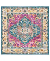 Safavieh Madison MAD202 Blue and Multi 6'7" x 6'7" Square Area Rug