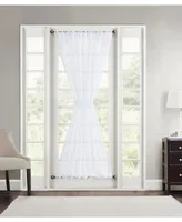 Hlc.me Sheer Voile French Door Patio Sidelight Window Treatment Curtain Panels with Tieback for Kitchen - 2 Panels