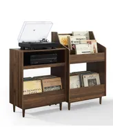 Crosley Furniture Liam 2Pc Medium-Density Fiberboard (Mdf) Record Player Stand And Vinyl Storage Set