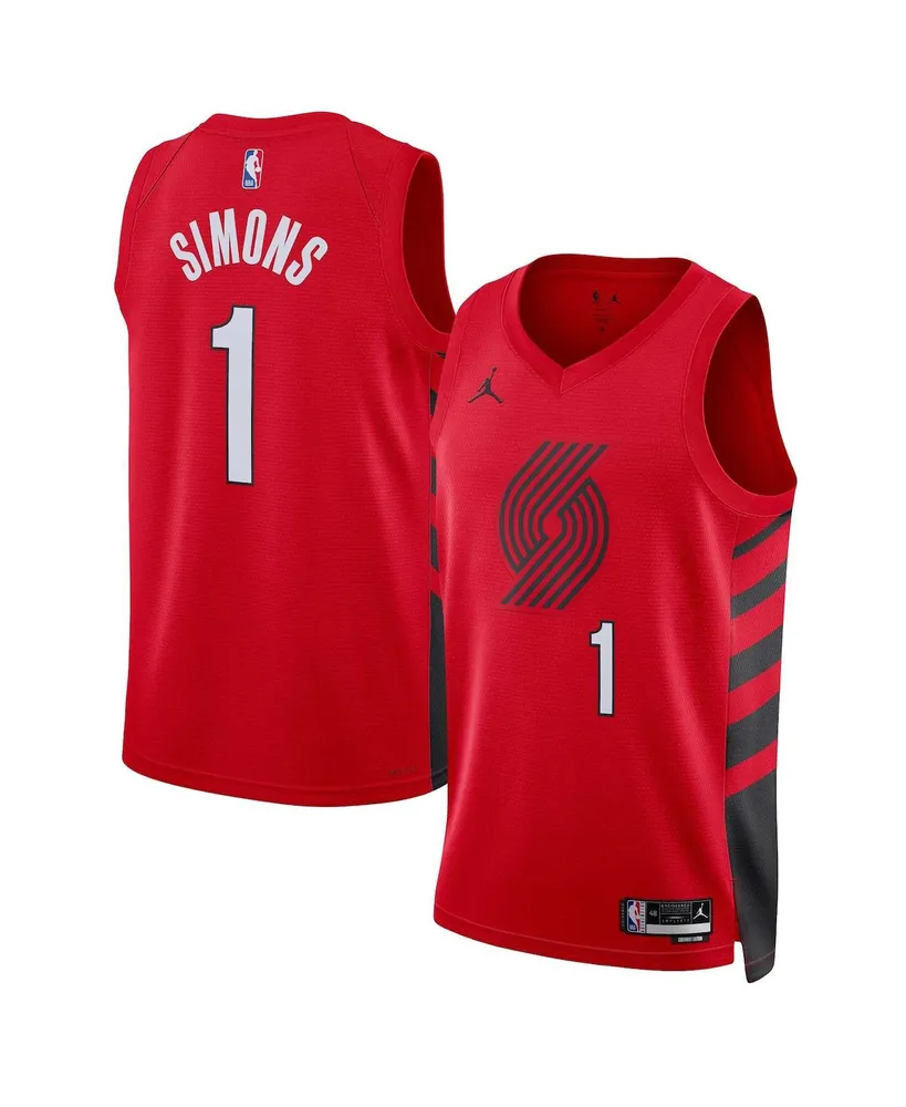 Men's and Women's Jordan Anfernee Simons Red Portland Trail Blazers Swingman Jersey - Statement Edition