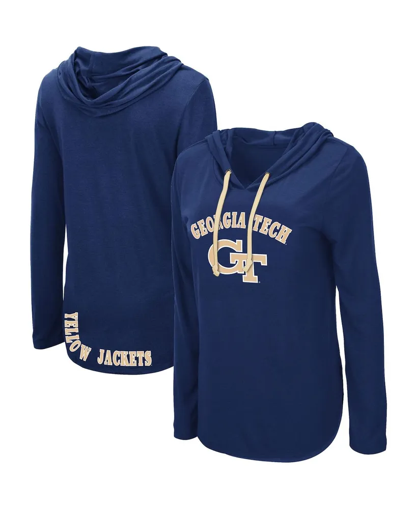 Women's Colosseum Navy Georgia Tech Yellow Jackets My Lover Lightweight Hooded Long Sleeve T-shirt