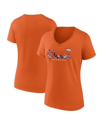 Women's Fanatics Orange Denver Broncos Shine Time V-Neck T-shirt