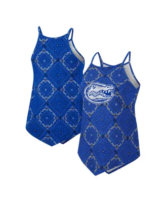 Women's Colosseum x Wrangler Royal Distressed Florida Gators Bandana Tank Top