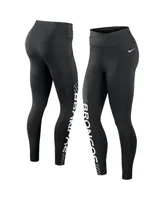 Women's Nike Black Denver Broncos Yard Line Crossover Leggings