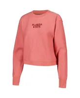 Women's League Collegiate Wear Coral Florida State Seminoles Timber Cropped Pullover Sweatshirt