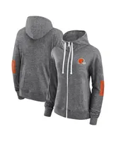 Women's Fanatics Heather Charcoal Cleveland Browns Opening Coin Flip Hoodie Full-Zip Sweatshirt