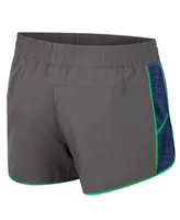 Women's Colosseum Gray Notre Dame Fighting Irish Pull The Switch Running Shorts