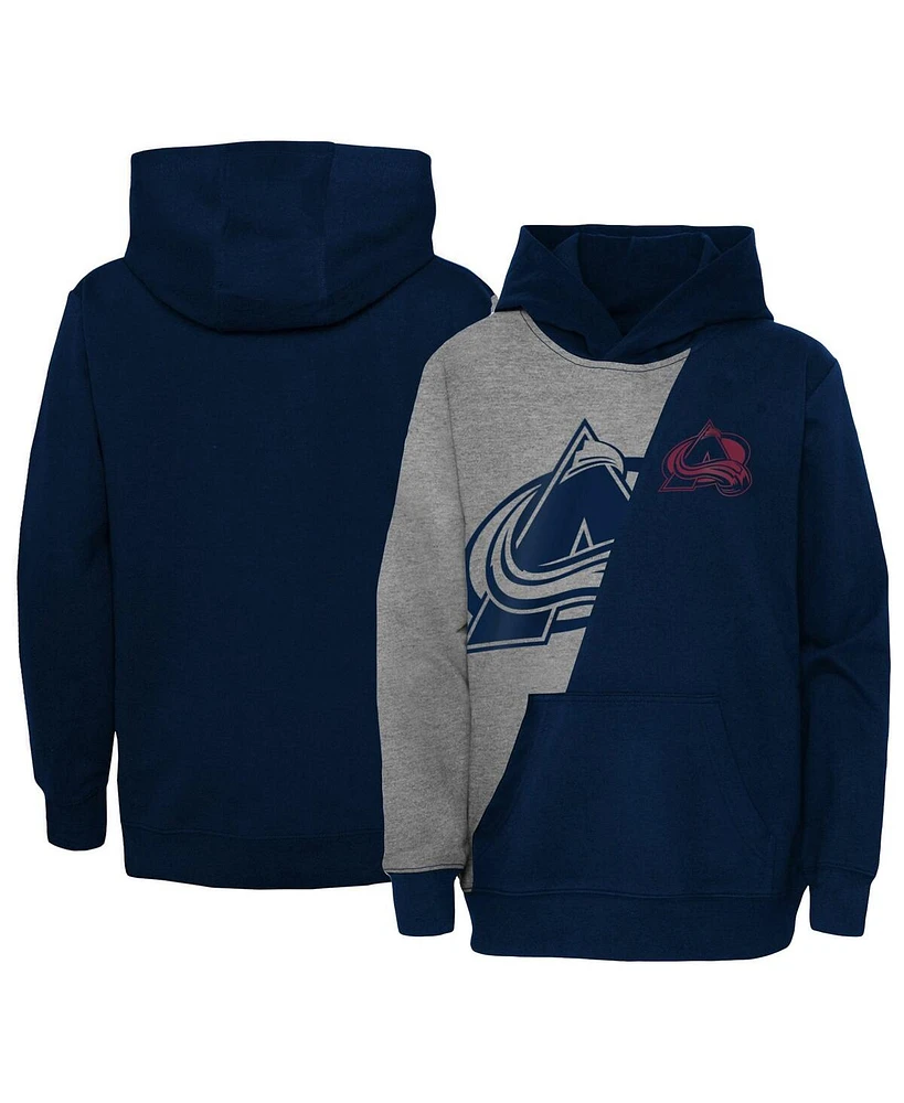 Preschool Boys and Girls Gray, Navy Colorado Avalanche Unrivaled Pullover Hoodie