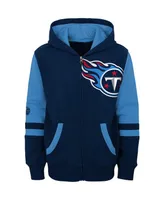 Big Boys Navy Tennessee Titans Colorblock Full-Zip Hoodie