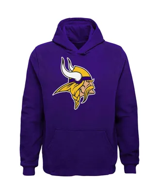 Big Boys Purple Minnesota Vikings Team Logo Pullover Hoodie