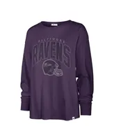 Women's '47 Brand Purple Distressed Baltimore Ravens Tom Cat Long Sleeve T-shirt