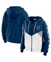 Women's Wear by Erin Andrews Navy Howard Bison Colorblock Full-Zip Hoodie Jacket