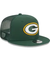 Youth Boys and Girls New Era Green Green Bay Packers Main Trucker 9FIFTY Snapback Hat