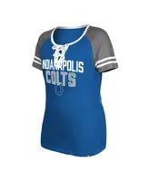 Women's New Era Royal Indianapolis Colts Raglan Lace-Up T-shirt