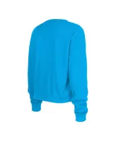 Women's New Era Blue Carolina Panthers Thermal Crop Long Sleeve T-shirt