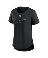 Women's Nike Black Tampa Bay Rays Big Swoosh Tri-Blend Scoop Neck T-shirt