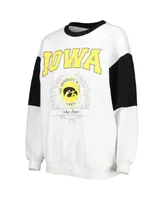 Women's Gameday Couture White Iowa Hawkeyes It's A Vibe Dolman Pullover Sweatshirt
