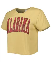 Women's ZooZatz Tan Alabama Crimson Tide Core Fashion Cropped T-shirt