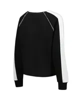 Women's Gameday Couture Black Iowa State Cyclones Blindside Raglan Cropped Pullover Sweatshirt