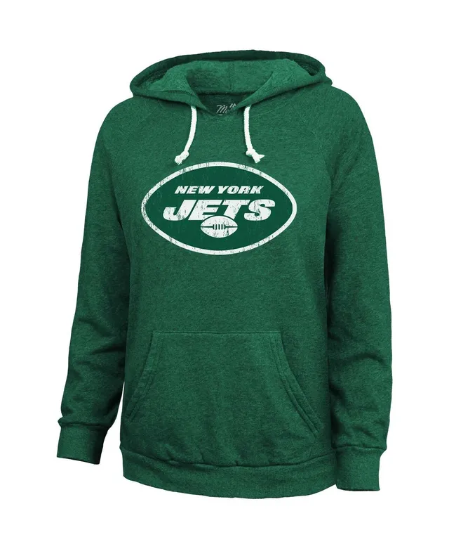 Men's Majestic Threads Ahmad Sauce Gardner Heather Green New York Jets  Player Name & Number Tri-Blend Hoodie T-Shirt