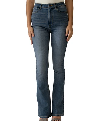 Adrienne Landau Women's High-Rise Flare-Leg Jeans