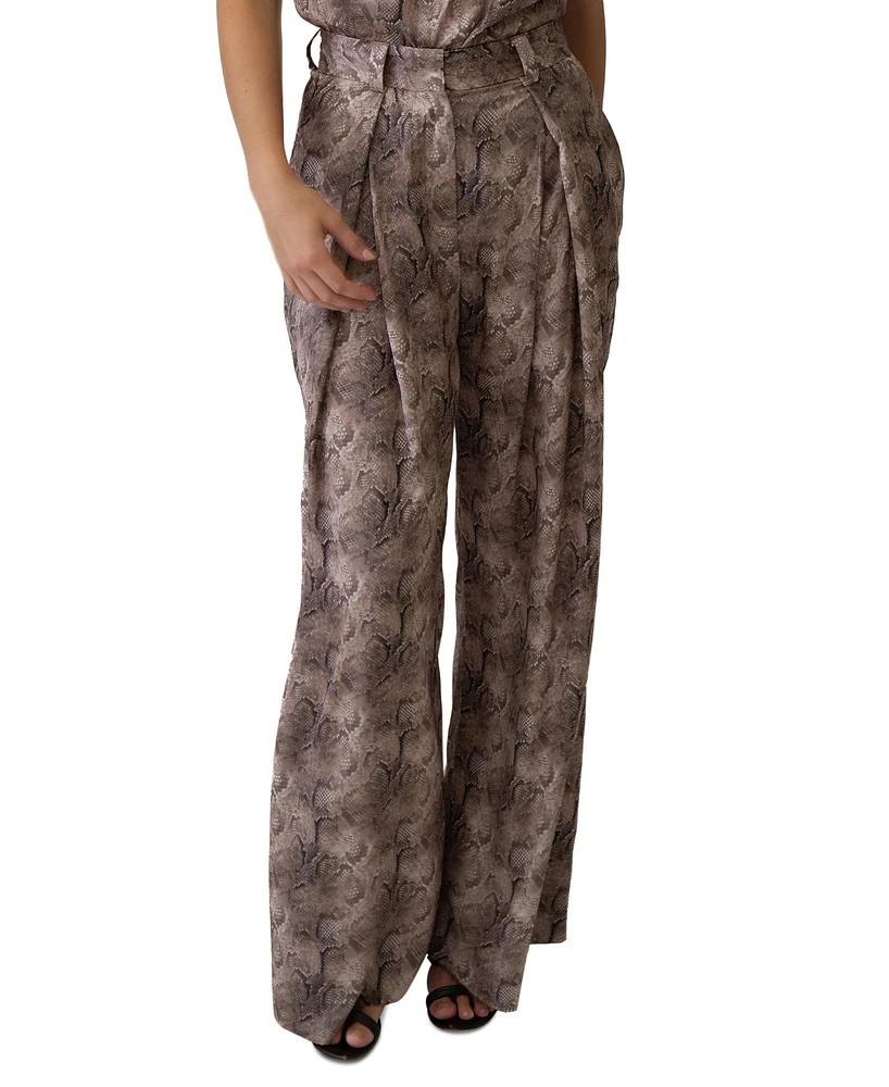 Adrienne Landau Women's Printed High-Rise Pants