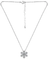 Giani Bernini Cubic Zirconia Snowflake Pendant Necklace in Sterling Silver, 16" + 2" extender, Created for Macy's