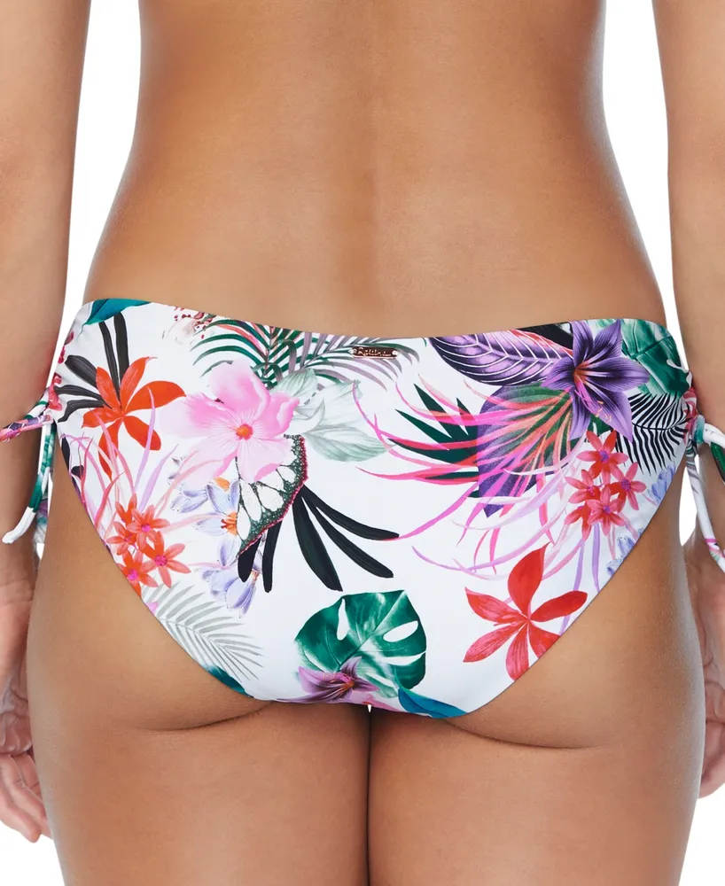Raisins Juniors' Luna Tie-Side Floral-Print Bikini Bottom